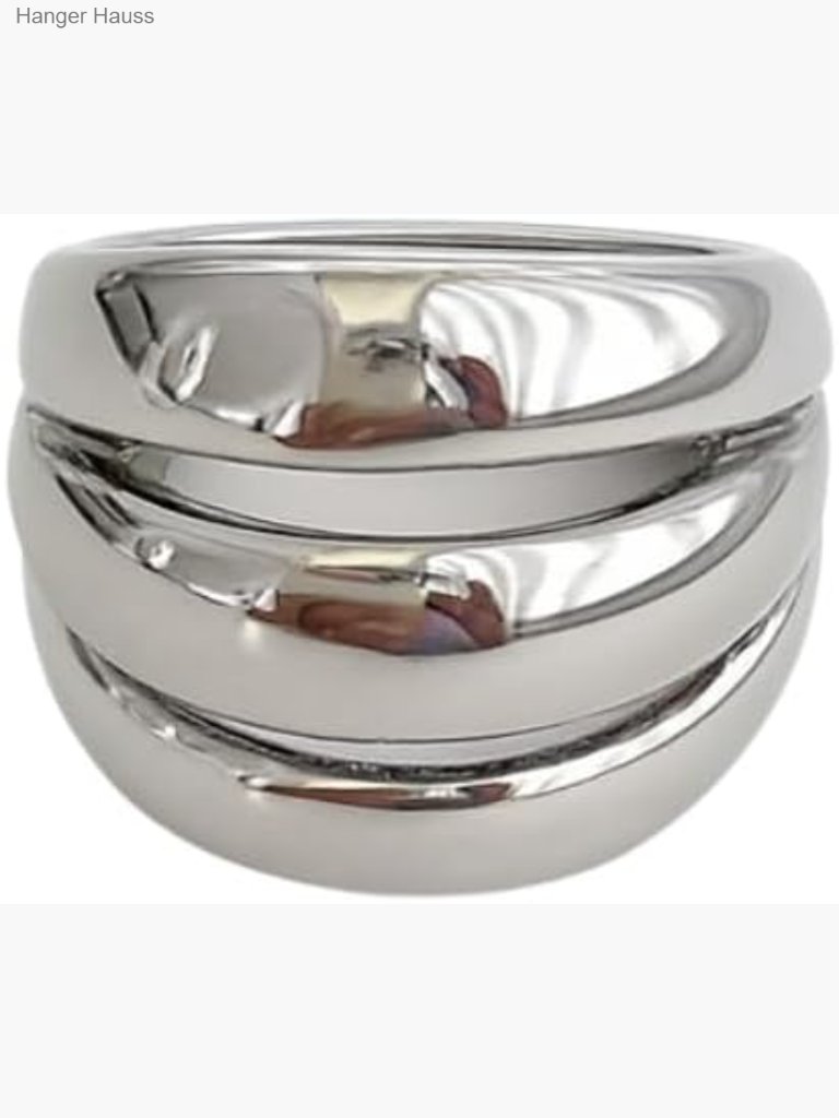 Triple Dome Ring 316l Stainless Steel Gold Plated Size 8